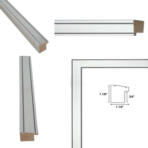 11x14 Frame Modern Silver Metal Brushed Picture Frame