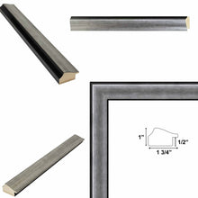 Load image into Gallery viewer, 11x14 Frame Custom Frame Raiders Silver/Black Gunmetal Picture Frame