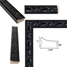 Load image into Gallery viewer, Piano Black Glossy Ornate Picture Frame 