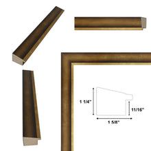 Load image into Gallery viewer, 16x20 Frame Industrial Gold Metal Slope Picture Frame