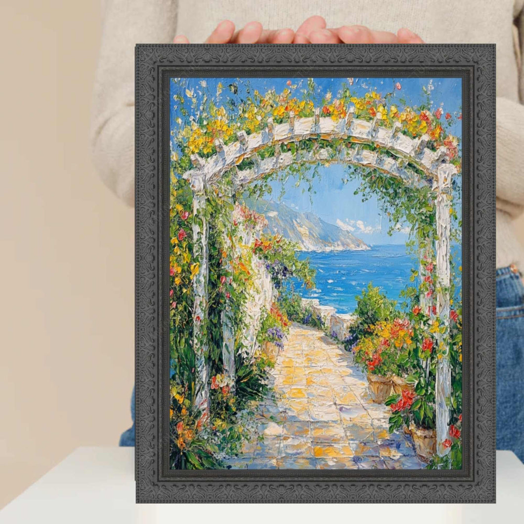 Antique Black Wood Ornate Picture Frame Office Décor