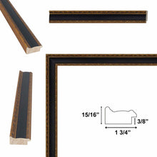 Load image into Gallery viewer, 16x20 Frame Antique Gold Black Leather Picture Frame