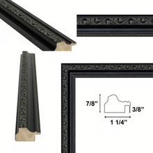 Load image into Gallery viewer, 16x20 Frame Ornate Beaded Scoop Black Picture Frame Cris Cross