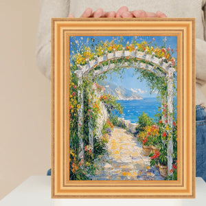11x14 Frame Bright Gold Leaf Wave Picture Frame - Business Frame