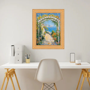 11x14 Frame Bright Gold Leaf Wave Picture Frame - Business Frame