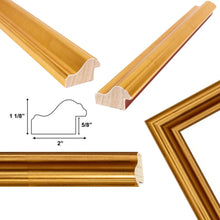 Load image into Gallery viewer, 11x14 Frame Bright Gold Leaf Wave Picture Frame - Business Frame