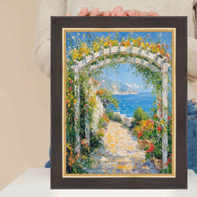 Load image into Gallery viewer, 11x14 Frame Cafe Wood Tone With Gold Lip Picture Frame
