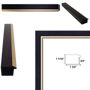 Cafe Wood Tone With Gold Lip Picture Frame Home Office