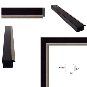 16x20 Frame Cafe Wood With Silver Lip Picture Frame