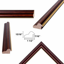 Load image into Gallery viewer, 16x20 Frame Certificate Gloss Cherry Wood Gold Lip Picture Frame Diploma