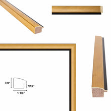 Load image into Gallery viewer, 11x14 Frame Contemporary Gold With Black Picture Frame