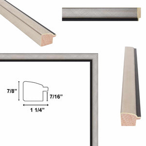 11x14 Frame Contemporary Silver With Black Picture Frame