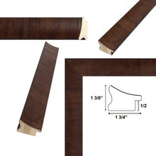 Load image into Gallery viewer, 11x14 Frame Contemporary Wood Grain Walnut Scoop Picture Frame