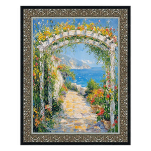 11x14 Frame Floral Antique Silver With Black Lip Picture Frame