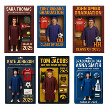 Load image into Gallery viewer, High School Graduation Action Figure Toy box 18x24 Canvas