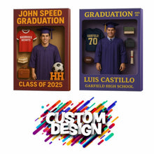 Load image into Gallery viewer, High School Graduation Action Figure Toy box 18x24 Canvas