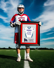 Load image into Gallery viewer, High School Lacrosse Senior Award Night Gift Idea - Jersey Frame Print