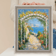 Italian Florentine Silver Leaf Shadow Box Picture Frame 