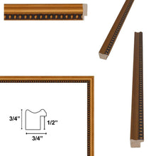 Load image into Gallery viewer, 11x14 Frame Narrow Bead Antique Gold Picture Frame
