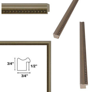 11x14 Frame Narrow Beaded Silver Scoop Picture Frame