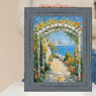 Rustic Wide Wood Ocean Blue Picture Frame 
