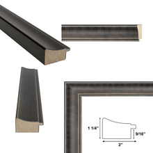 Load image into Gallery viewer, Silver Gunmetal Pewter Scoop Picture Frame 