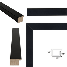Load image into Gallery viewer, Simple Flat Matte Black Wood Picture Frame 