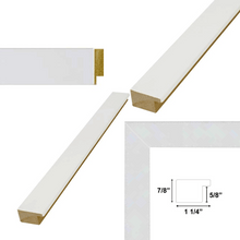 Load image into Gallery viewer, Simple Flat Matte White Wood Picture Frame 