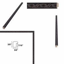 Load image into Gallery viewer, 11x14 Frame Slim Black Ash Floral Picture Frame