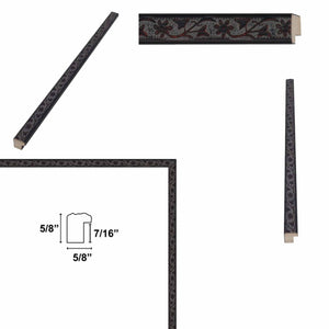 11x14 Frame Slim Black Ash Floral Picture Frame
