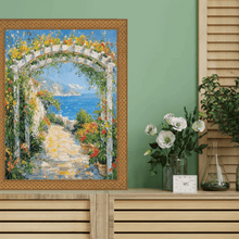 Load image into Gallery viewer, 16x20 Frame Slim Cris Cross Gothic Antique Gold Picture Frame