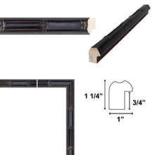 Load image into Gallery viewer, Slim Dark Bamboo Wood Picture Frame Boho Office