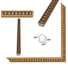 Load image into Gallery viewer, 11x14 Frame Slim Gold Leaf Beaded Picture Frame