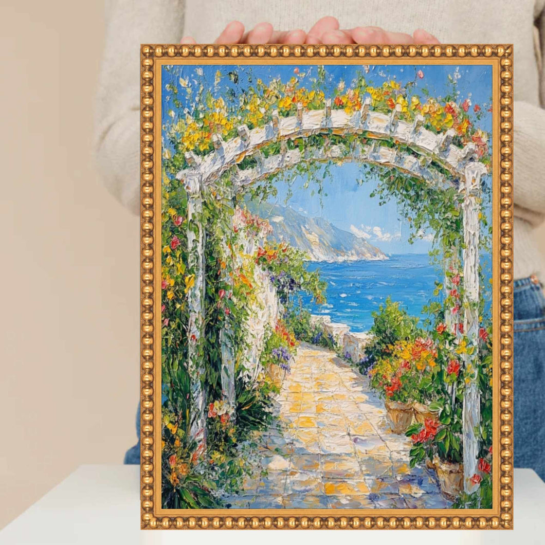 Slim Gold Leaf Beaded Picture Frame Home Office