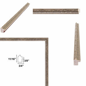16x20 Frame Slim Silver Leaf Bead Design Picture Frame 