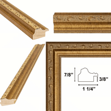 Load image into Gallery viewer, 11x14 Frame Slim Vintage Antique Gold Beaded Picture Frame