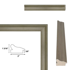 16x20 Frame Traditional Aged Silver Scoop Picture Frame