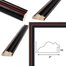 Load image into Gallery viewer, 11x14 Frame Traditional Diploma Mahogany Rope Picture Frame