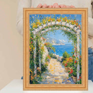 Vintage Gold Lead Beaded Picture Frame 