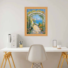 Load image into Gallery viewer, Vintage Gold Lead Beaded Picture Frame 