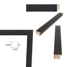 Load image into Gallery viewer, 11x14 Frame Weathered Black Wooden Grain Picture Frame