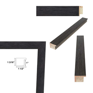 16x20 Frame Weathered Black Wooden Grain Picture Frame