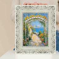 16x20 Frame Wide Alabaster White Wash With Charcoal Picture Frame