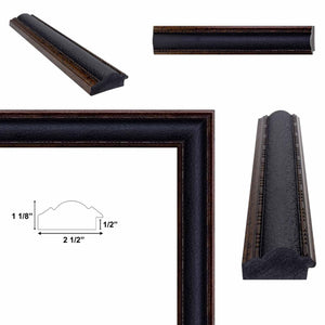 11x14 Frame Wide Black Bronze Leather Picture Frame