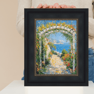 16x20 Frame Wide Black Scoop With Gold Bead Picture Frame