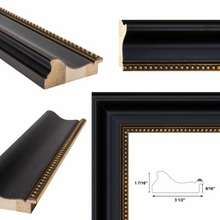 Load image into Gallery viewer, Wide Black Scoop With Gold Bead Picture Frame 
