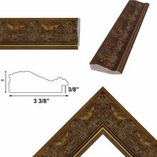 Load image into Gallery viewer, Wide Gold Ornate Floral Picture Frame Office Décor