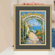 Wide Luxury Burgundy Gold Panel Picture Frame Office Décor