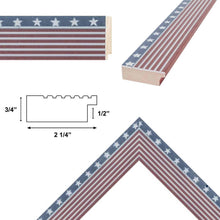Load image into Gallery viewer, Wide Red White Blue American Flag Picture Frame - Donald Trump Office Décor