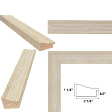 Load image into Gallery viewer, Wide Rustic Wood Grain White Wash Picture Frame 